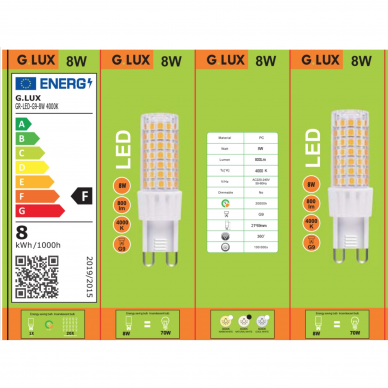 LED Lemputė GR-LED-G9-8W 4000K